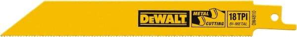 DeWALT - Bi-Metal Reciprocating Saw Blade - Straight Profile, 18 TPI, Toothed Edge - Americas Industrial Supply