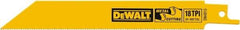 DeWALT - Bi-Metal Reciprocating Saw Blade - Straight Profile, 18 TPI, Toothed Edge - Americas Industrial Supply