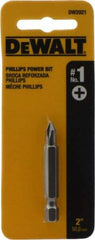 DeWALT - #1 Phillips Screwdriver Bit - 1/4" Hex Drive, 2" OAL - Americas Industrial Supply