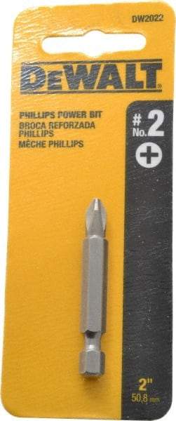 DeWALT - #2 Phillips Screwdriver Bit - 1/4" Hex Drive, 2" OAL - Americas Industrial Supply