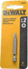 DeWALT - #2 Phillips Screwdriver Bit - 1/4" Hex Drive, 2" OAL - Americas Industrial Supply