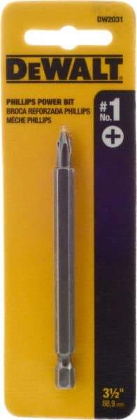 DeWALT - #1 Phillips Screwdriver Bit - 1/4" Hex Drive, 3-1/2" OAL - Americas Industrial Supply