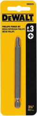 DeWALT - #3 Phillips Screwdriver Bit - 1/4" Hex Drive, 3-1/2" OAL - Americas Industrial Supply