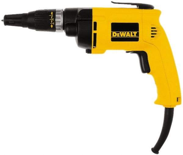 DeWALT - Pistol Grip Handle, 2,500 RPM, 132 In/Lb Torque, Electric Screwdriver - 1/4" Bit Holder, 120 Volts, 6.20 Amps - Americas Industrial Supply