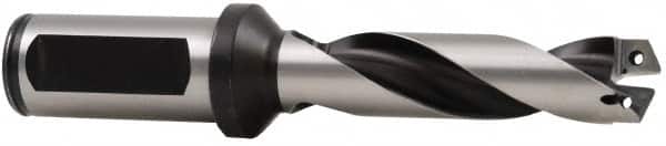 Allied Machine and Engineering - Series Z, 11.5 to 12.5mm Diam, 20mm Diam Straight Shank with Flange, Helical Flute Spade Drill - 111.1mm Max Depth, 142.9mm Body Length, 182.4mm OAL, Extended Length, Through Coolant - Americas Industrial Supply