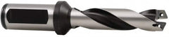 Allied Machine and Engineering - Series 2.5, 1-3/16 to 1-3/8" Diam, 1-1/4" Diam Straight Shank with Flange, Helical Flute Spade Drill - 11-3/8" Max Depth, 13-13/64" Body Length, 15-11/32" OAL, Extended Length, Through Coolant - Americas Industrial Supply
