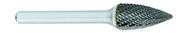 SG-15 -- 19mm x 38mm LOC x 6mm Shank x 50mm OAL Pointed Tree Carbide Medium Tough Cut Burr - Americas Industrial Supply