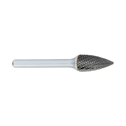 ‎SG-1 -1/4 × 5/8 LOC × 1/4 Shank × 2 OAL Pointed Tree Carbide Medium Tough Cut Burr - Americas Industrial Supply