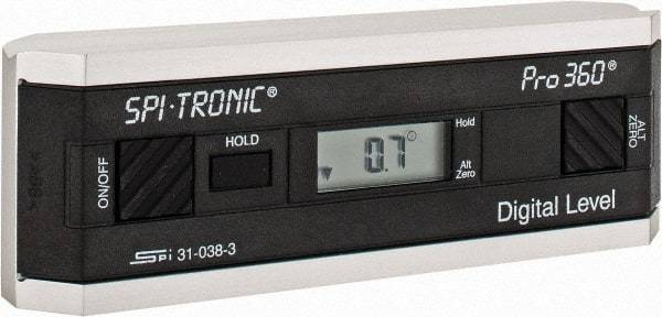 SPI - 0.10 dg Resolution Digital Combination Protractor and Inclinometer - Multiple dg Accuracy, Multiple dg Range - Americas Industrial Supply