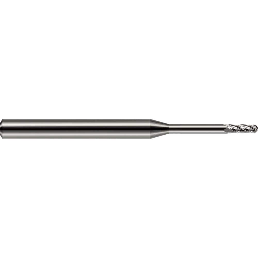 Harvey Tool - 0.9mm Diam, 0.105" LOC, 2 Flute Solid Carbide Ball End Mill - Exact Industrial Supply