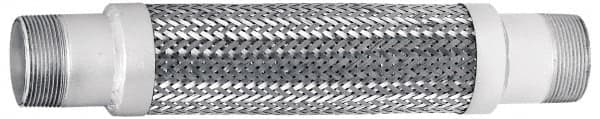 Mason Ind. - 3" Pipe, Braided Stainless Steel Single Arch Hose Pipe Expansion Joint - 24" Long, 280 Max psi, Male NPT - Americas Industrial Supply