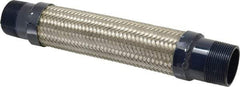Mason Ind. - 1-1/2" Pipe, Braided Stainless Steel Single Arch Hose Pipe Expansion Joint - 12" Long, 430 Max psi, Male NPT - Americas Industrial Supply
