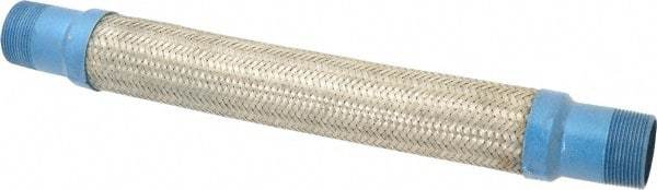 Mason Ind. - 1-1/2" Pipe, Braided Stainless Steel Single Arch Hose Pipe Expansion Joint - 18" Long, 430 Max psi, Male NPT - Americas Industrial Supply