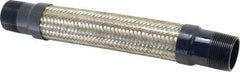 Mason Ind. - 1-1/4" Pipe, Braided Stainless Steel Single Arch Hose Pipe Expansion Joint - 12" Long, 500 Max psi, Male NPT - Americas Industrial Supply