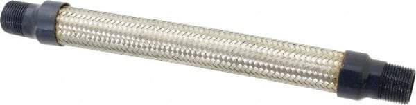 Mason Ind. - 3/4" Pipe, Braided Stainless Steel Single Arch Hose Pipe Expansion Joint - 12" Long, 700 Max psi, Male NPT - Americas Industrial Supply
