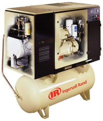 Ingersoll-Rand - 7.5 hp, 80 Gal Stationary Electric Rotary Screw Air Compressor - Single Phase, 150 Max psi, 25 CFM, 230 Volt - Americas Industrial Supply