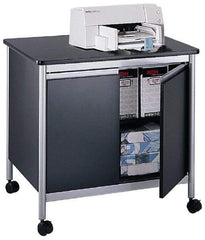 Safco - 200 Lb Capacity, 1 Shelf, 2 Door Mobile Machine Stand - 32" Wide x 24-1/2" Deep x 30-1/8" High, Steel, Black - Americas Industrial Supply