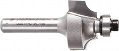 Amana Tool - 7/8" Cut Diam, 1/2" Length of Cut, 2 Flute Beading Edge Profile Router Bit - Carbide-Tipped, 1/4" Shank Diam, 2" OAL, Uncoated - Americas Industrial Supply