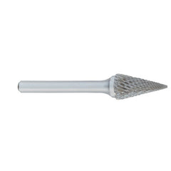 ‎SM-1 -1/4 × 1/2 LOC × 1/4 Shank × 2 OAL Pointed Tree Carbide Medium Tough Cut Burr - Americas Industrial Supply