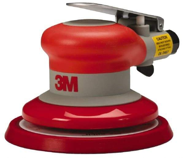 3M - 12,000 OPM, 17 CFM Air Consumption, 90 psi Air Pressure, Palm Air Orbital Sander - Round Pad, 3/8" Inlet - Americas Industrial Supply