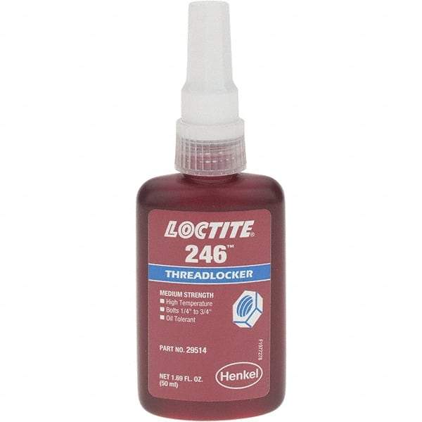 Loctite - 50 mL, Red, Medium Strength Threadlocker - Series 246 - Americas Industrial Supply