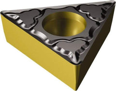 Sandvik Coromant - TCMT222 KM Grade 3225 Carbide Turning Insert - TiCN/AI2O3/TiN Finish, 60° Triangle, 1/4" Inscr Circle, 1/8" Thick, 1/32" Corner Radius - Americas Industrial Supply