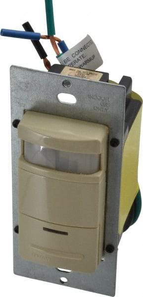 Leviton - 2,100 Square Ft. Coverage, Infrared Occupancy Sensor Wall Switch - 800 at 120 V Incandescent, 1,200 at 120 V and 2,700 at 277 V Fluorescent, 120 to 277 VAC, Ivory - Americas Industrial Supply