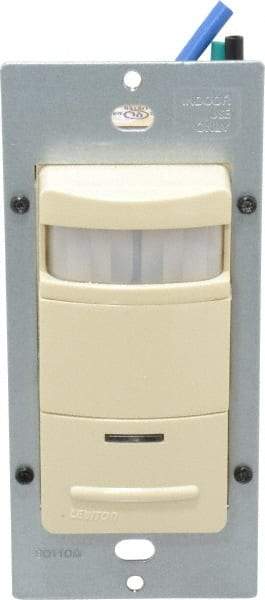 Leviton - 2,100 Square Ft. Coverage, Infrared Occupancy Sensor Wall Switch - 1,800 at 120 V Incandescent, 1,800 at 120 V and 2,700 at 277 V Fluorescent, 120 to 277 VAC, Ivory - Americas Industrial Supply