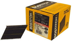 Stanley Bostitch - 0.131" Shank Diam 3" Long Framing Nails for Power Nailers - Steel, Smooth Shank, Angled Stick Wire Collation, Round Head, Diamond Point - Americas Industrial Supply