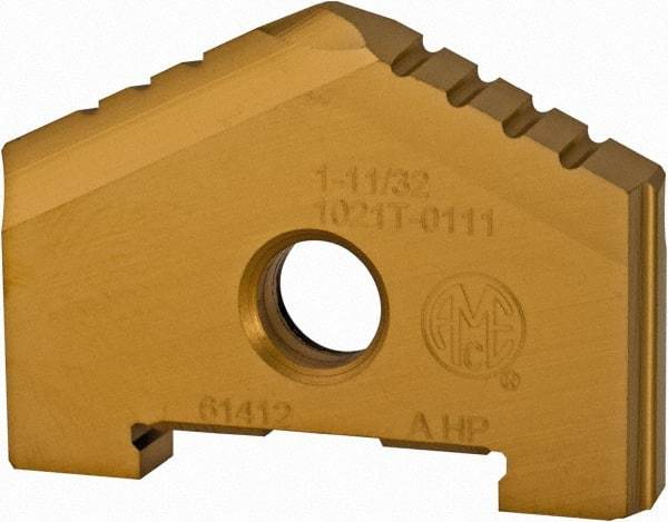 Allied Machine and Engineering - 1-11/32" Diam x 3/16" Thick, Seat Code A, 130° Included Angle Spade Drill Insert - TiN Coated, High Speed Steel, Series A - Americas Industrial Supply