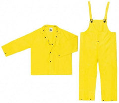 MCR Safety - Size S, Yellow, Rain Three Piece Suit - 49" Chest, Detachable Hood, Take Up Snaps Ankle, Take Up Snaps Wrist - Americas Industrial Supply