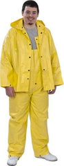 MCR Safety - Size L, Yellow, Rain Three Piece Suit - 54" Chest, Detachable Hood, Take Up Snaps Ankle, Take Up Snaps Wrist - Americas Industrial Supply