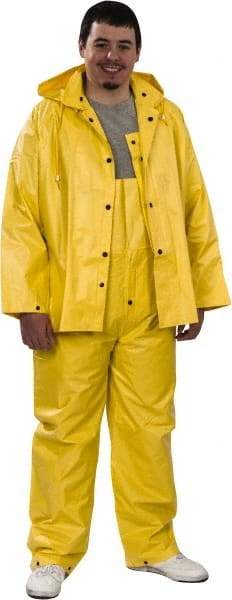 MCR Safety - Size XL, Yellow, Rain Three Piece Suit - 57" Chest, Detachable Hood, Take Up Snaps Ankle, Take Up Snaps Wrist - Americas Industrial Supply