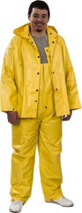 MCR Safety - Size XL, Yellow, Rain Three Piece Suit - 57" Chest, Detachable Hood, Take Up Snaps Ankle, Take Up Snaps Wrist - Americas Industrial Supply