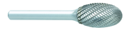 SE-5 -- 12mm x 22mm LOC x 6mm Shank x 50mm OAL Egg Shape Carbide Medium Tough Cut Burr - Americas Industrial Supply