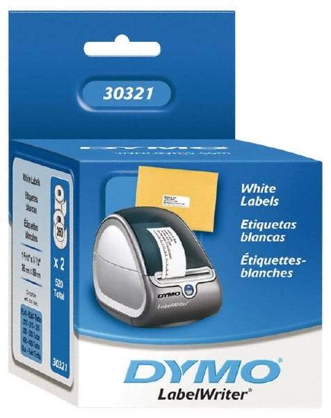 Dymo - 3-1/2" Long, White Die Cut Paper with Semi Perm. Adhesive Shipping Label - For DYMO LabelWriter Printers - Americas Industrial Supply