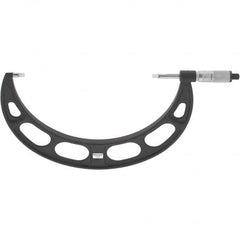 Starrett - 8" to 9" Mechanical Satin Chrome Coated Blade Micrometer - 0.001" Graduation, 0.76mm Blade Thickness, Speeder Thimble - Americas Industrial Supply