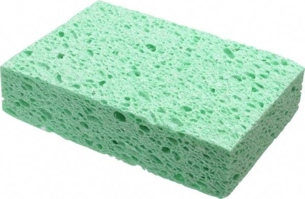 Made in USA - 6" Long x 3-1/2" Wide x 1" Thick Sponge/Scouring Pad - Medium-Duty, Green - Americas Industrial Supply