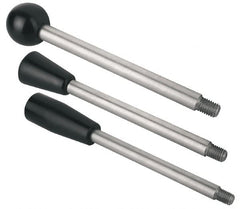 Gibraltar - M12x1.75 Stem, 1.38" Knob Diam, 0.47" Shaft Diam, Type C Gear Lever with Taper End - 0.63" Thread Length, 7" Handle Length, Stainless Steel Shaft, Phenolic Knob - Americas Industrial Supply