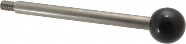 Gibraltar - 3/8-16 Stem, 1.26" Knob Diam, 3/8" Shaft Diam, Type A Gear Lever Arm with Ball Knob - 0.55" Thread Length, 6.06" Handle Length, Stainless Steel Shaft, Phenolic Knob - Americas Industrial Supply