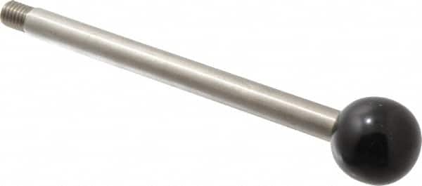 Gibraltar - 1/2-13 Stem, 1.38" Knob Diam, 1/2" Shaft Diam, Type A Gear Lever Arm with Ball Knob - 0.63" Thread Length, 7.58" Handle Length, Stainless Steel Shaft, Phenolic Knob - Americas Industrial Supply