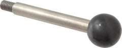 Gibraltar - M8x1.25 Stem, 0.98" Knob Diam, 0.39" Shaft Diam, Type A Gear Lever Arm with Ball Knob - 0.43" Thread Length, 3.4" Handle Length, Stainless Steel Shaft, Phenolic Knob - Americas Industrial Supply
