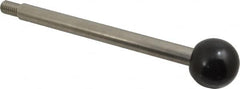 Gibraltar - M10x1.5 Stem, 1.26" Knob Diam, 0.47" Shaft Diam, Type A Gear Lever Arm with Ball Knob - 0.55" Thread Length, 6.06" Handle Length, Stainless Steel Shaft, Phenolic Knob - Americas Industrial Supply