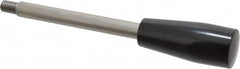 Gibraltar - 3/8-16 Stem, 0.91" Knob Diam, 3/8" Shaft Diam, Type E Gear Lever Arm with Cylindrical Knob - 0.55" Thread Length, 6.7" Handle Length, Stainless Steel Shaft, Phenolic Knob - Americas Industrial Supply