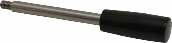 Gibraltar - M6x1 Stem, 0.71" Knob Diam, 0.32" Shaft Diam, Type E Gear Lever Arm with Cylindrical Knob - 0.35" Thread Length, 4.33" Handle Length, Stainless Steel Shaft, Phenolic Knob - Americas Industrial Supply
