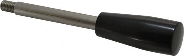 Gibraltar - M10x1.5 Stem, 0.91" Knob Diam, 0.47" Shaft Diam, Type E Gear Lever Arm with Cylindrical Knob - 0.55" Thread Length, 5.91" Handle Length, Stainless Steel Shaft, Phenolic Knob - Americas Industrial Supply