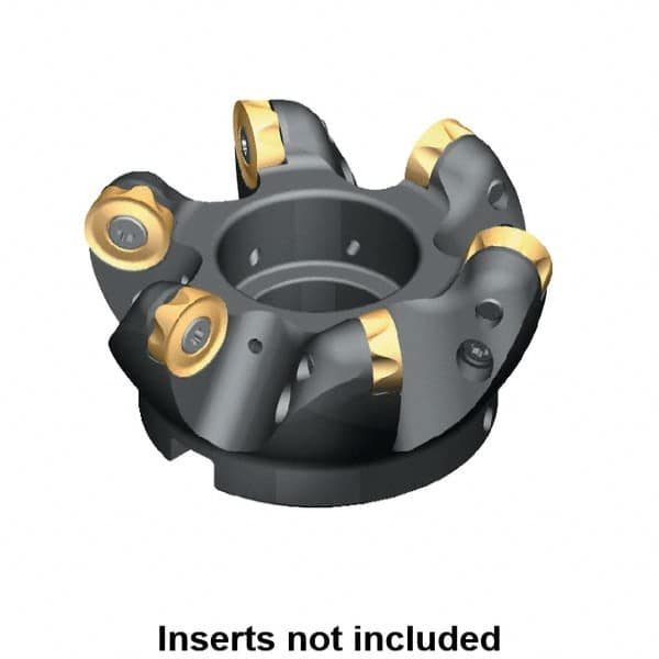 Kennametal - 3" Cut Diam, 1/2" Max Depth, 1-1/4" Arbor Hole, 5 Inserts, KSRM RCGT 86 Insert Style, Indexable Copy Face Mill - 12,000 Max RPM, 2-1/2 High, Through Coolant, Series KSRM - Americas Industrial Supply