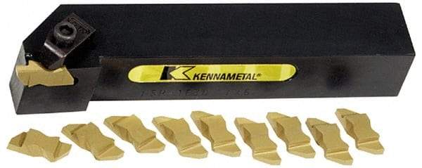 Kennametal - NS, Right Hand, 0.21" Max Depth of Cut, 4.95mm Max Groove Width, Indexable Grooving Tool Holder - N.3R Insert Compatibility, 1" Shank Height, 1" Shank Width, 6" OAL - Americas Industrial Supply