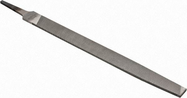 Nicholson - 10" Long, Smooth Cut, Mill American-Pattern File - Single Cut, 11/64" Overall Thickness, Tang - Americas Industrial Supply