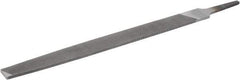 Nicholson - 10" Long, Smooth Cut, Flat American-Pattern File - Double Cut, 1/4" Overall Thickness, Tang - Americas Industrial Supply